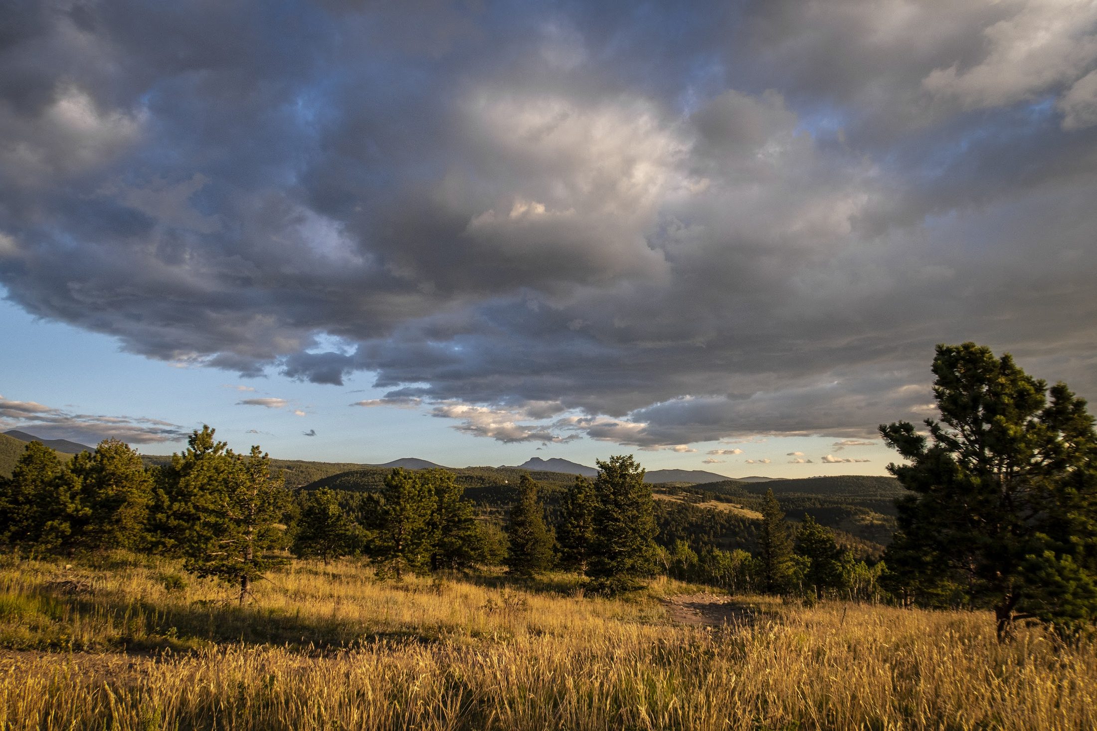 Colorado foothills at dusk